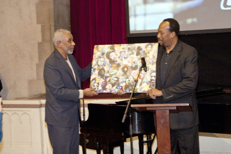 T. Clark accepting award
