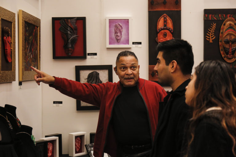 Local students get the opportunity to discuss art with Artist Terry Boykin